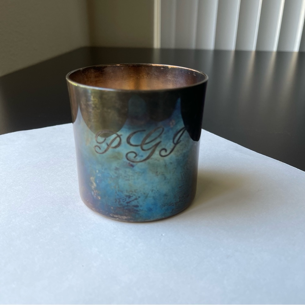 Valero E.P.B. Made In Spain Silver Plated 1 Cup -Rare Design- Top Opening -Small